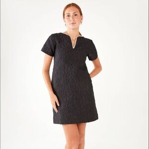 NWT Abbey Glass Lulu dress, black jacquard with pearls, XL